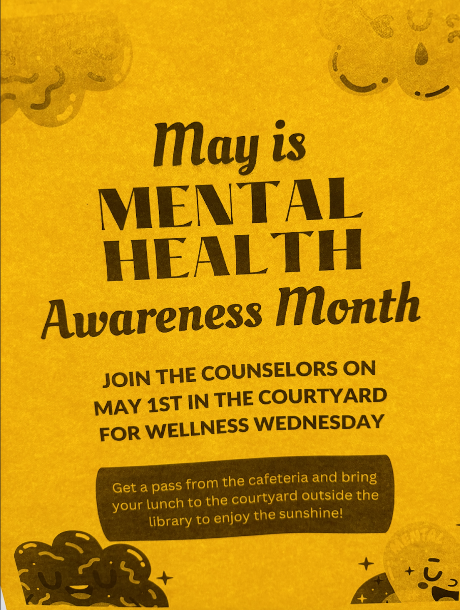 The flyer for mental health awareness lumch with the counselors. 